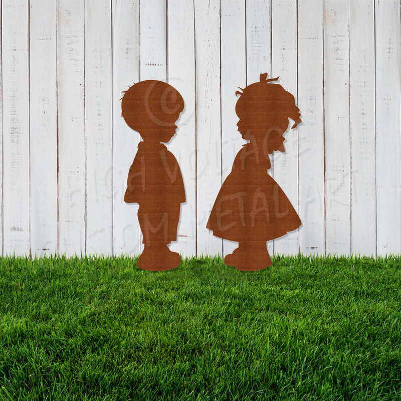 boy & girl garden stakes