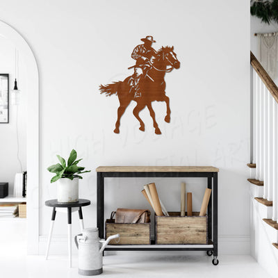 cowboy steel wall art