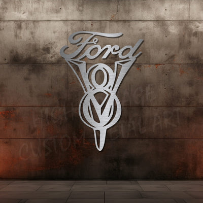 ford v8 steel wall art